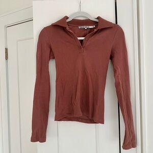 Pam & Gela long sleeve polo top